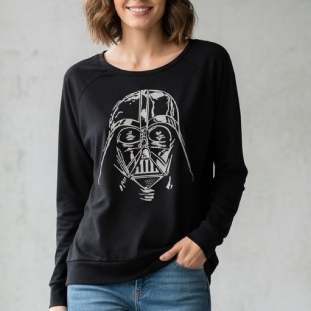Star Wars Darth Vader Graphic Pullover Sweatshirt Lounge Oversized Casual Top XL